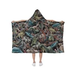 Rare! Jurassic World Dinosaurs Print Hooded Blanket Soft Fleece Lining Wearable. Fixed Price $30.00.