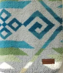 New Gray & Teal Blue Green Aztec Pendleton Sherpa Fleece Southwest Throw Blanket. Fixed Price $64.99.