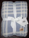 Nwt Ugg Billy Light Ice Blue/ivory Plaid Shearling/fleece Throw Blanket 50 X 70. Fixed Price $74.99.