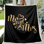 And Mrs Sherpa Fleece For Bed Couch Sofa 50*60" Wedding Gift. Fixed Price $33.86.