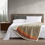 Eddie Bauer - Blanket, Brushed Fleece Bedding Throw, Fair Isle Khaki. Fixed Price $39.99.