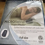 Shavel Home Products Micro Flannel Quilted Heated Blanket With Satin Hem, Full. Fixed Price $119.99.
