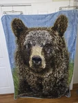 Vintage Shavel Bear Animal Print Large Reversible Blanket Throw Border 76X60. Fixed Price $37.00.