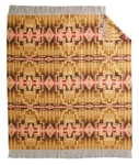 Pendleton Harding Star Fringe Bronze Jacquard Throw Blanket 60X62 Wool Made Usa. Fixed Price $169.49.