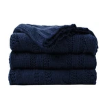 Battilo Navy Cable Knit Throw Blankets For Couch, Super Soft Warm Cozy Decora.... Fixed Price $23.56.