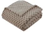 Korbliss Taupe Twin 50 X 70 Fleece Throw Blanket 3D Jacquard Soft Cozy New. Fixed Price $12.95.