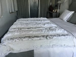 Moroccan Wedding Blanket Handira White With Metal Sequins Authentic Woven Thro. Fixed Price $299.00.