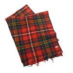 Vintage All Wool Plaid Throw Blanket 35X45 Made England Red Tartan Fringe. Fixed Price $45.55.