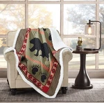Virah Bella - Bear And Paw Quilted Sherpa Throw Blanket 50"X60". Fixed Price $39.95.