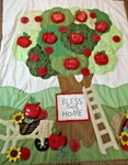 Cracker Barrel Farmer's Market Quilted Throw Apple Tree Home Sweet. Fixed Price $19.99.