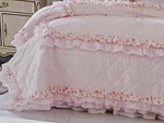 Rachel Simply Shabby Chic Petticoat Floral Print Pink Ruffled Quilt - King. Fixed Price $499.99.