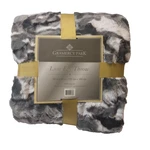 Gramercy Park Luxe Fur Throw 50" 60" Gray/blk/white 100% Polyester. Fixed Price $12.99.