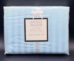 Westport Fine Linens King Duvet Set Blue Stripe 400 Count 100% Cotton Sateen New. Fixed Price $134.96.