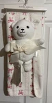 Laura Ashley Bows & Roses Blanket Set Plush Bear Reversible 30X40 White Pink. Fixed Price $33.97.