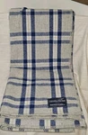 Faribault Mill Wool Blanket Nicholas Air Navy Grey Stripe 51 X 70. Fixed Price $175.00.