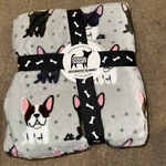 Berkshire Full Queen Blanket Doggie Drawings Boston Terrier French Bulldog New. Fixed Price $40.00.