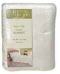 Twin Full Blanket Cream Ribbon Edge Border Mainstays 622027 Polyester. Fixed Price $27.99.