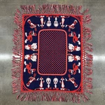 Vintage 1960S Looney Tunes Blanket Knitwear Fringe Red White Blue Acrylic Japan. Fixed Price $36.00.