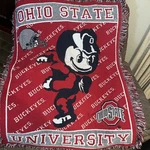 Ohio State Buckeyes Blanket Throw Brutus 47X36 Fringe Pure Country Weavers. Fixed Price $45.00.