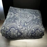 Ralph Lauren Chaps Home Brentwood Blue Paisley Sateen Queen Comforter Blanket. Fixed Price $329.95.