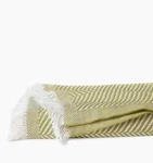 Sferra Costa Green Throw Blanket Kiwi Fringe Herringbone Design Cotton 50X70 New. Fixed Price $100.00.