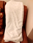 Adrienne Landau Designer Faux Fur Throw Blanket Heavy White Fuzzy Cozy. Fixed Price $75.00.