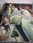 Star Wars Woven Throw Blanket Tapestry 42X55IN Yoda Princess Leia R2-D2 Han Solo. Fixed Price $39.99.