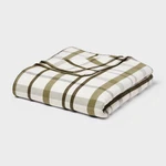 Full/queen Brushed Cotton Blanket Green Plaid - Threshold. Fixed Price $18.99.