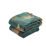 Xiblc Boho Throw Blanket 100% Cotton Ultra Soft Luxury Rustic Quilt 50"X60". Fixed Price $40.48.