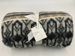 Pottery Barn Wool Fair Isle Jacquard Throw Blanket Gray 50" X 60" #S4250. Fixed Price $95.59.