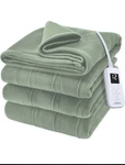 Sunbeam Heated Electric Blanket Twin Size Sage 84"X62" 12 Settings. Fixed Price $55.00.