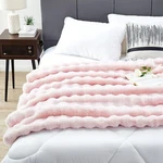 Dreamnine Large Bubble Faux Rabbit Fur Bed Blanket Full Size - 70" 80" Pink. Fixed Price $84.92.
