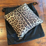 Nwt Dolce & Gabbana Casa Leopard Print 100% Silk Twill Throw Pillow Cushion. Fixed Price $575.00.