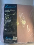 Vtg New Retro Fieldcrest Blanket Twin Pink Satin Trim Nos Loom Woven Acrylic. Fixed Price $35.00.
