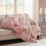 Comfort Spaces Ruched Faux Fur Plush Throw Blanket And Pillow Set With 2 Matc.... Fixed Price $56.69.