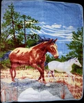 Two Horses Full/queen Mink Throw Blanket (78" X 94"). Fixed Price $58.88.