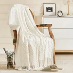 Inhand Knitted Throw Blanket For Couch Bed, Soft 50"X60", A(off White). Fixed Price $35.94.