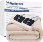 Westinghouse Electric Blanket Queen, Flannel To Sherpa Reversible 84X90" Beige. Fixed Price $95.00.