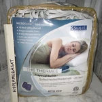 Shavel Quilted Heated Electric Blanket King Sand Microflannel Satin Hem 108"X90". Fixed Price $139.00.