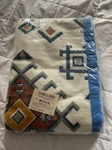 Vtg. New Aztec Cannon Blanket Blue Satin Binding 72"X80 Twin/full Usa. Fixed Price $59.95.