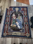 Pure Country Weavers 72X54 Nativity Jesus Religious Christmas Tapestry Blanket. Fixed Price $50.00.