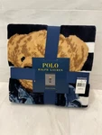 Nwt Polo Ralph Lauren Navy White Striped Rl Denim Bear 50 X 70 Fleece Blanket. Fixed Price $89.99.