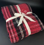 New 50 X 60 Red Black Plaid Chenille Soft Throw Blanket W/ Fringe World Market. Fixed Price $34.99.