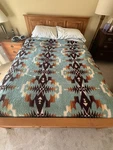 Pendleton Avra Valley Southwest Aztec Turquoise Sherpa Queen Reversible Blanket. Fixed Price $59.99.