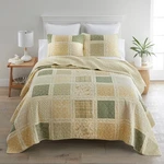 Donna Sharp Meadow Sage Floral Patchwork Cotton Queen 3PC Quilted Bed Set. Fixed Price $205.00.