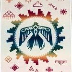As-is Pendleton Beaver State Sunrise Eagle Crib Wool Blanket 33" X 43" Usa. Fixed Price $75.00.