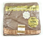 Vintage Nos Cannon Plymouth Twin Double Brown Blanket 72" X 90". Fixed Price $25.50.