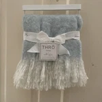 New Home Marlo Lorenz Baby Lange Mohair Blanket Throw Color Sky Ivory. Fixed Price $28.00.