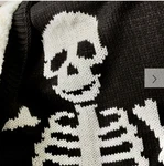 New Pottery Barn Mr. Bones Skeleton Fair Isle Knit Jacquard Throw Blanket. Fixed Price $155.00.