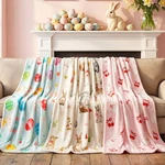 3 Pcs Soft Cozy Flannel Bunny Easter Egg Throw Blanket Bed Sofa 50X40 Inch. Fixed Price $34.31.